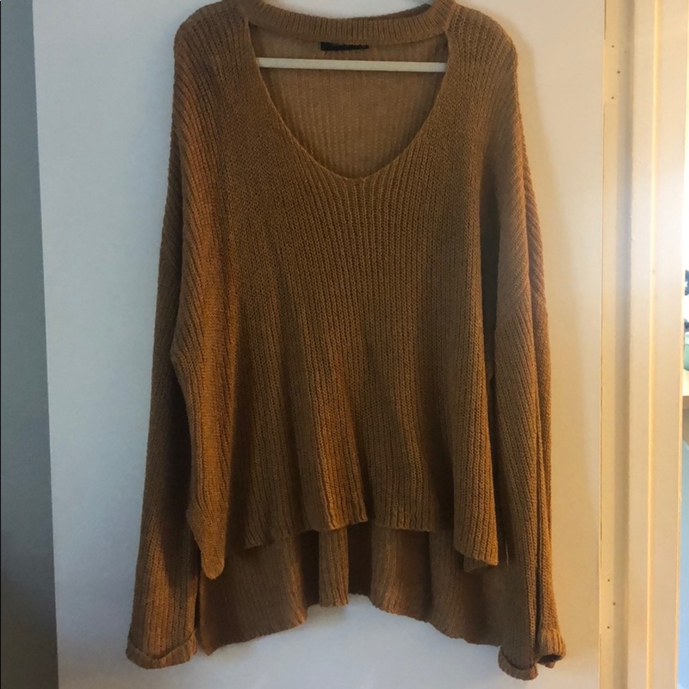 V-neck Gold Sweater